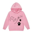 thumbnail image 2 of ZHOGXU Big Kids Girls Hoodies Long Sleeve Cartoon Print Fashionable Loose Fit Sweatshirt For Casual Daily Wear Pink 6-7 Years, 2 of 3