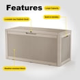 thumbnail image 7 of fazzn 100 Gallon Resin Deck Box Outdoor Indoor Waterproof Storage Box for Patio Furniture Pool Accessories Storage for Cushion Garden Tools (Brown pattern), 7 of 7