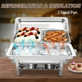 thumbnail image 5 of 8 Pack Chafing Dish Buffet Set, Jacgood Stainless Steel Chafing Dishes for Buffet, Buffet Servers and Warmers for Wedding, Catering, 1/2 Pans, 5 of 6