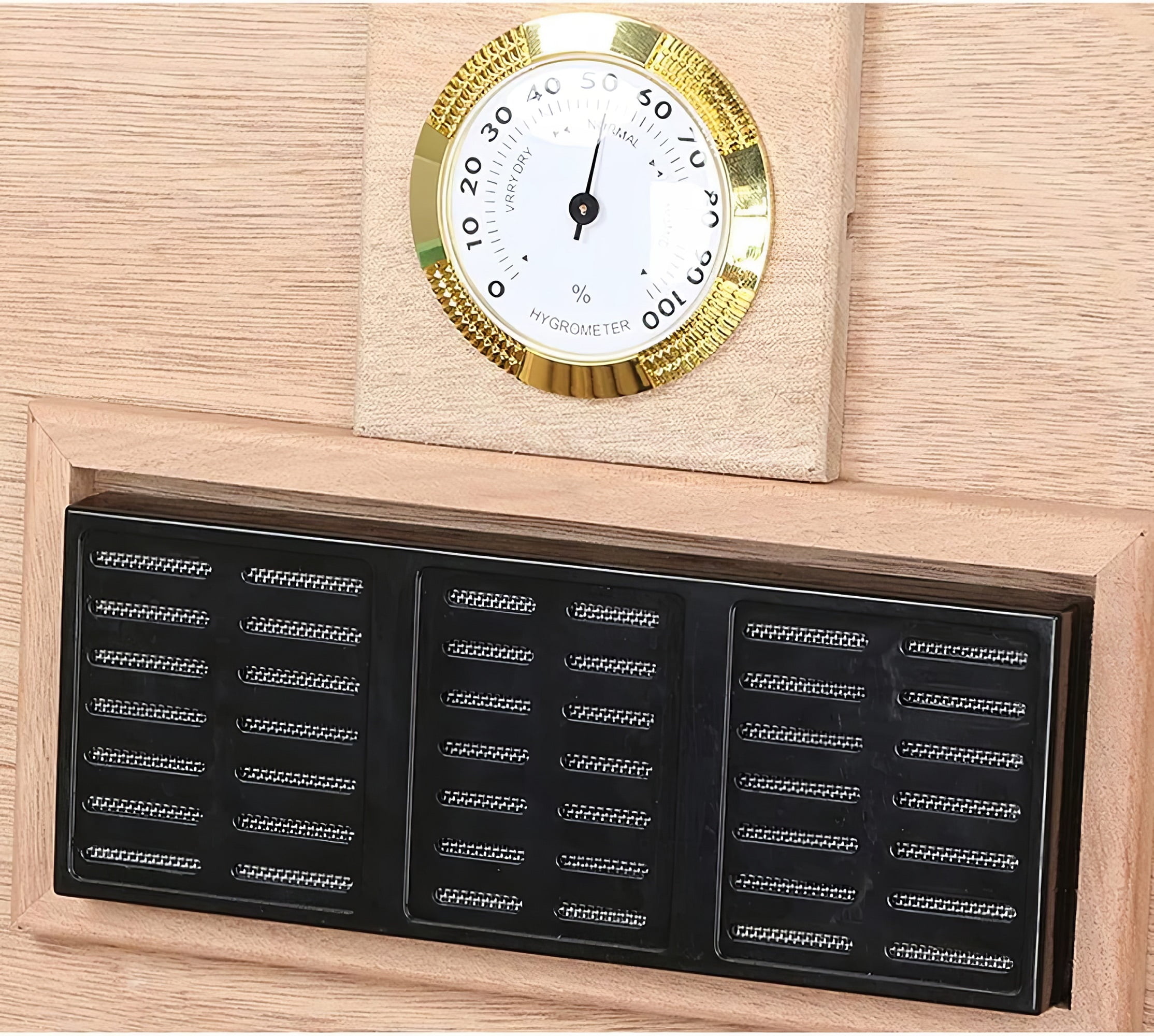 Baccus Desktop Cigar Humidor w/ Side Storage - High Gloss Two-Tone Finish - Capacity: 200