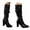 Black, variant on Women Boots Slouchy Boots Wide Calf Combat Platform Boots Chunky Heel Punk Goth Riding Boots Women Mid Calf Coffee,Size 6