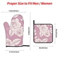 thumbnail image 4 of XMXT Waterproof Oven Mitts and Pot Holders Sets, White Hand Painted Roses Sets Kitchen Cooking Heat Resistant, 4 Pcs, 4 of 8