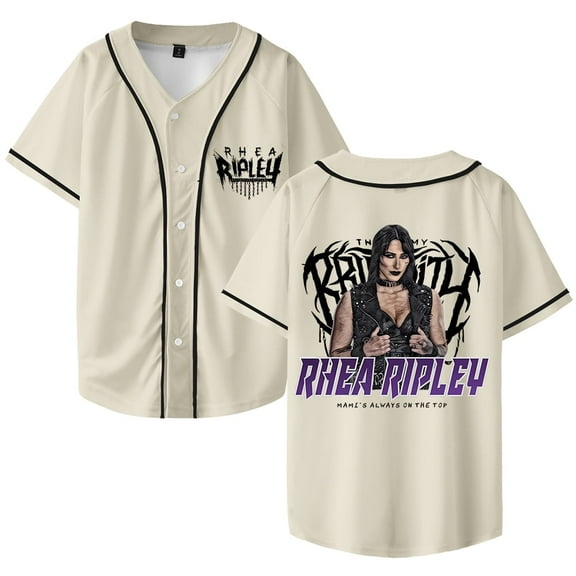 Rhea Ripley Merch Baseball jersey V-neck shirt unisex retro casual short sleeved streetwear
