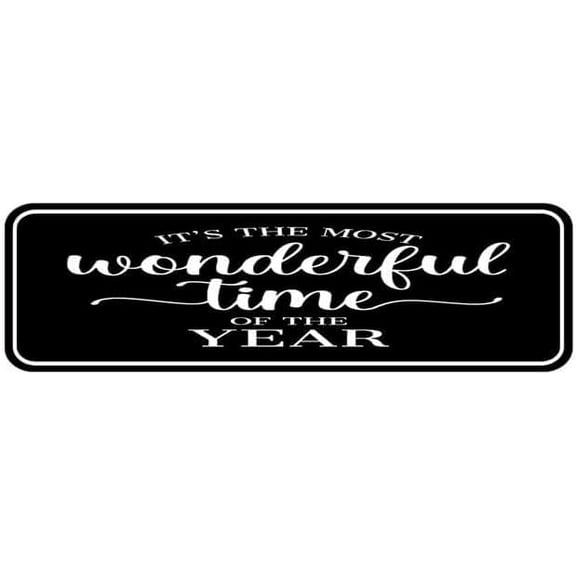 Acrylic Plastic Sign Christmas Most Wonderful Time Of The Year, Acrylic Plaque With Strong Adhesives For Door Offices Businesses House Home Outdoor 3x9 Inch