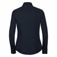 thumbnail image 2 of Russell Collection- Camisa entallada de manga larga de popelín y fácil cuidado de poliéster y algodón para mujer (Azul Marino French), 2 of 6