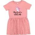 thumbnail image 3 of Inktastic My Auntie Loves Me Unicorn Girls Toddler Dress, 3 of 5