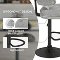 thumbnail image 4 of Stmoze Modern Bar Stools Set of 2, Counter Height Bar Stools Adjustable Kitchen Island Chairs, 360-Degree Rotatable Soft-Padded Stools, Separated Seat Cushion and Backrest, Light Gray, 4 of 7