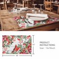 thumbnail image 3 of Placemats Set of 6, Cardinal Bird Woven Placemat, Linen Place Mats for Kitchen/Dining Tables, Winter Poinsettia Pine Cones Berry Wood Washable Table Mats for Party, 3 of 8