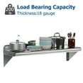 thumbnail image 3 of Ourlova 12"x36" NSF Stainless Steel Wall Shelf, 345 lbs Load Heavy Duty Commercial Wall Mount Shelving, 12'' x 72'', Metal Kitchen Rack for Restaurant, Home, Kitchen, 3 of 9