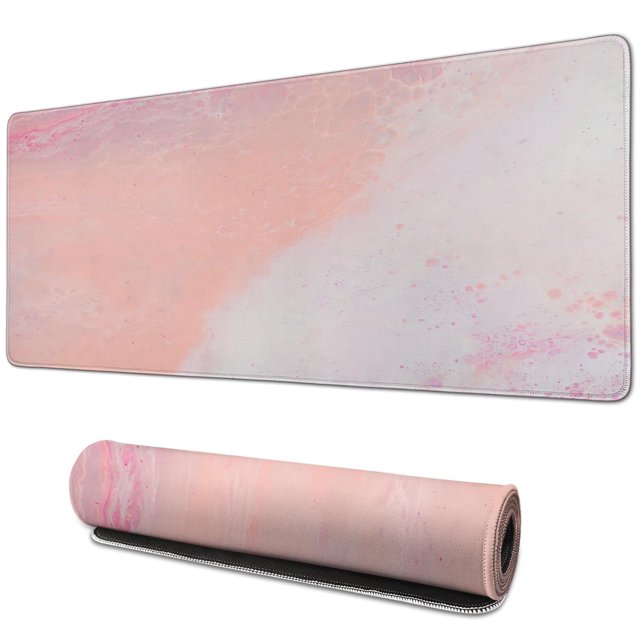 'Stay Positive' Golden Mousepad: Game, Work, Shine - Large Non-Slip Rubber Base, Stitched Edges - Waterproof Mat for Enhanced Office or Home Experience
