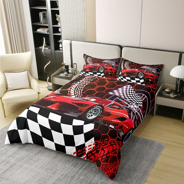 Custom Mechanic's Garage newest Race Car Driver Quilt Black White Red & Grey Designer Baby Crib Toddler Throw Bedding Quilt CHOOSE Your SIZE