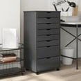 thumbnail image 1 of vidaXL Armoire Roulante avec Tiroirs Gris Mousse Bois Massif Pin, 1 of 5