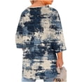 thumbnail image 6 of Babysbule Crewneck with Front Cutout 3/4 Sleeve, Position Print, Blouse & Top (Women's Plus Size), 6 of 6