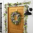 thumbnail image 2 of Northlight Artificial Wildflower and Berry Spring Garland, Purple, 5 ft, 2 of 5