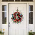 thumbnail image 4 of Corona de invierno Corona artificiales de Navidad, decoraciones de coronas de puerta para colgar en la pared para el hogar, , acción de Magideal Corona de invierno, 4 of 7