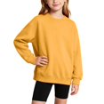thumbnail image 3 of YOUYEDIAN Base Layer for Girls Casual Comfy Long Sleeve Crewneck Solid Color Shirts, 3 of 5