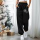 thumbnail image 4 of Pantalones estampados con bolsillos sueltos en la cintura elásticos informales para mujer a la moda Fridja  hfkajh101222, 4 of 7