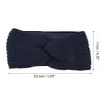 thumbnail image 4 of Unique Bargains 1 Pc Women's Warm Cross Knitted Headband Winter Ear Warmer Head Wraps Navy Blue, 4 of 6