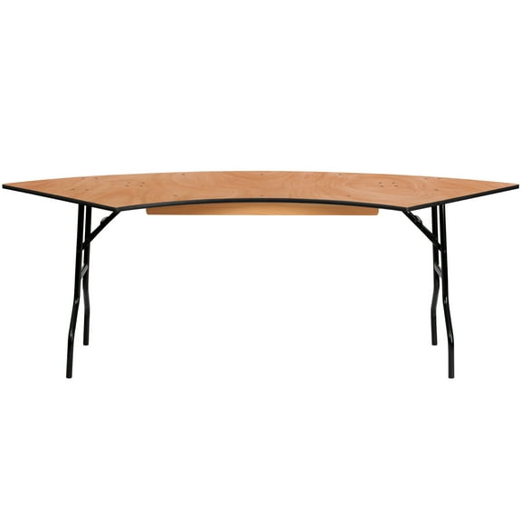 Flash Furniture Ginny 7.25 ft. x 2.5 ft. Serpentine Wood Folding Banquet Table