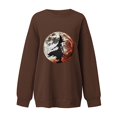 thumbnail image 6 of yoeyez Halloween Sweatshirt for Women Oversized Ghosts Graphic Print Long Sleeve Sweatshirts Crewneck Casual Fall Pullover Tops Brown,S, 6 of 6