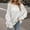 White, variant on Amidoa Sweaters for Women Oversized Black Off the Shoulder Long Sleeve Cutout Cable Knit Sweaters Womens Cardigans L