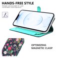 thumbnail image 4 of CoverON For Apple iPhone 13 Pro Max Wallet Case, RFID Blocking Vegan Leather 6x Card Slot Holder Cover Flip Folio Phone Pouch, Navy Flower, 4 of 7