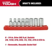 Hyper Tough 19-Piece 1/4-inch Drive Ratchet and Socket Set (SAE and mm)