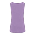 thumbnail image 7 of CHGBMOK Women Tank Top Crew Neck Sleeveless Tank Solid Casual Workout Top Loose Plus Size Side Spilt, 7 of 7