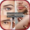 thumbnail image 3 of MORGLES Eyebrow Tweezers Kit, 8 Pcs Stainless Steel Precision Brow Shaping Set with Scissors, Razor, Brush & Travel Case, Pink, 3 of 7