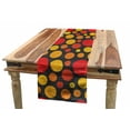 thumbnail image 1 of Retro Table Runner, Geometric Pattern of Grunge Rounds in Repetitive Irregular Sizes, Dining Room Kitchen Rectangular Runner, 3 Sizes, by Ambesonne, 1 of 2