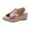 Khaki, variant on Anuirheih Wedge Sandals for Women, Linen Straw Open Toe Sandals Crisscross Ankle Buckle Strap Slide Wedges Beach Shoes(Black）