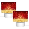thumbnail image 2 of Cauagu Red Gold Glitter for Rectangle Acrylic Night Light - Acrylic Modern Bedside Light with LED Light Lamp Base - Decorative Night Lamp for Restaurant Bar Cafe Shop, 2 of 9
