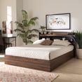 thumbnail image 7 of Baxton Studio Christopher Modern and Contemporary Rustic Walnut Brown Finished Wood Queen Size Platform Bed with Shelves, 7 of 7