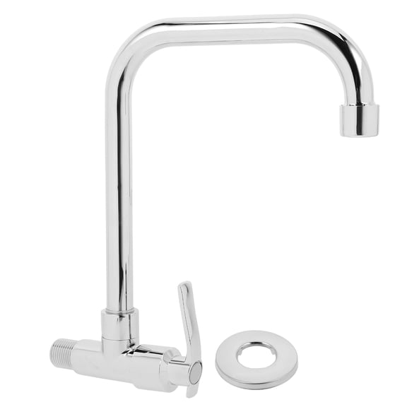 RENACLIPY Copper Single Cold Water Faucet for Kitchen Sink Wall Mounted Silver Modern Design Everyday Use