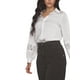 thumbnail image 2 of CAMISA DE MUJER INSPIRE CHIC DE MANGA LARGA SÓLIDA CON CUELLO PUNTA S BLANCA, 2 of 6