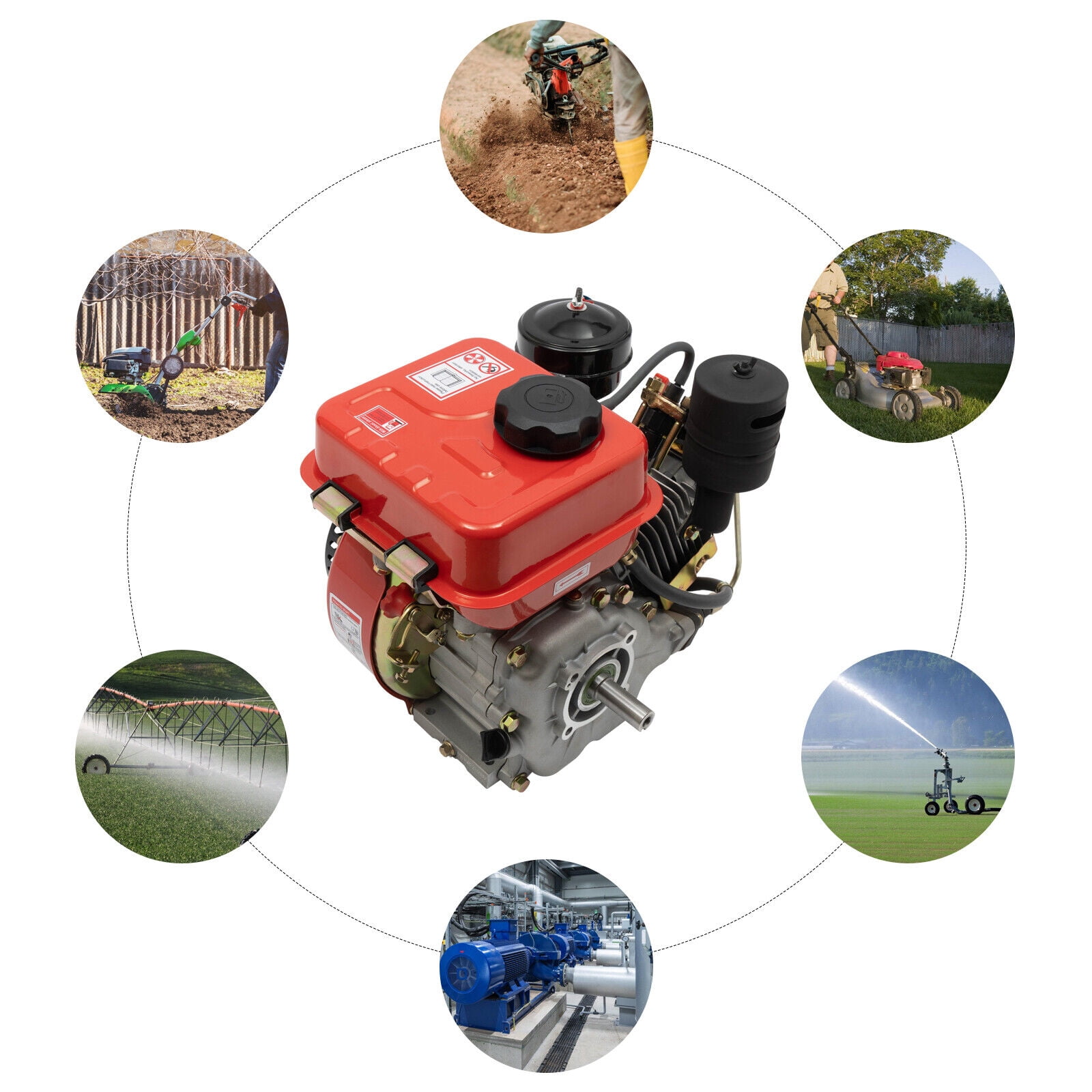Diesel Engine 196cc 4 Stroke Single Cylinder Forced Air Cooling Diesel Engine