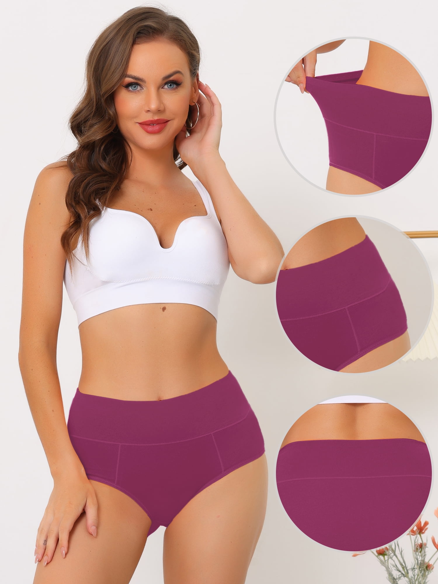 DARING DIVA Women's High Waist Available In Plus Size Underpants M Purple