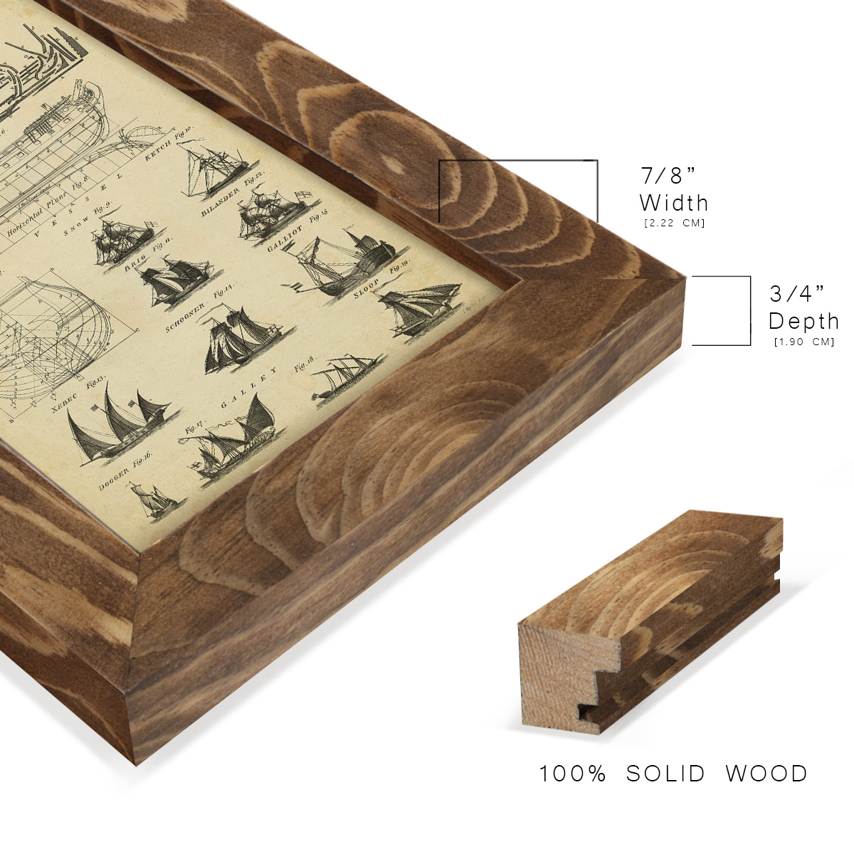 Encyclopediae I -Framed Print w/glass-Walnut