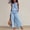 Sky Blue, variant on Muscularfit 2 Piece Summer Set Womens Linen Set Palazzo Vacation Sets Sets Crew Neck Sleeveless Full Length Wide-Leg Black Womens Shorts Set,XL