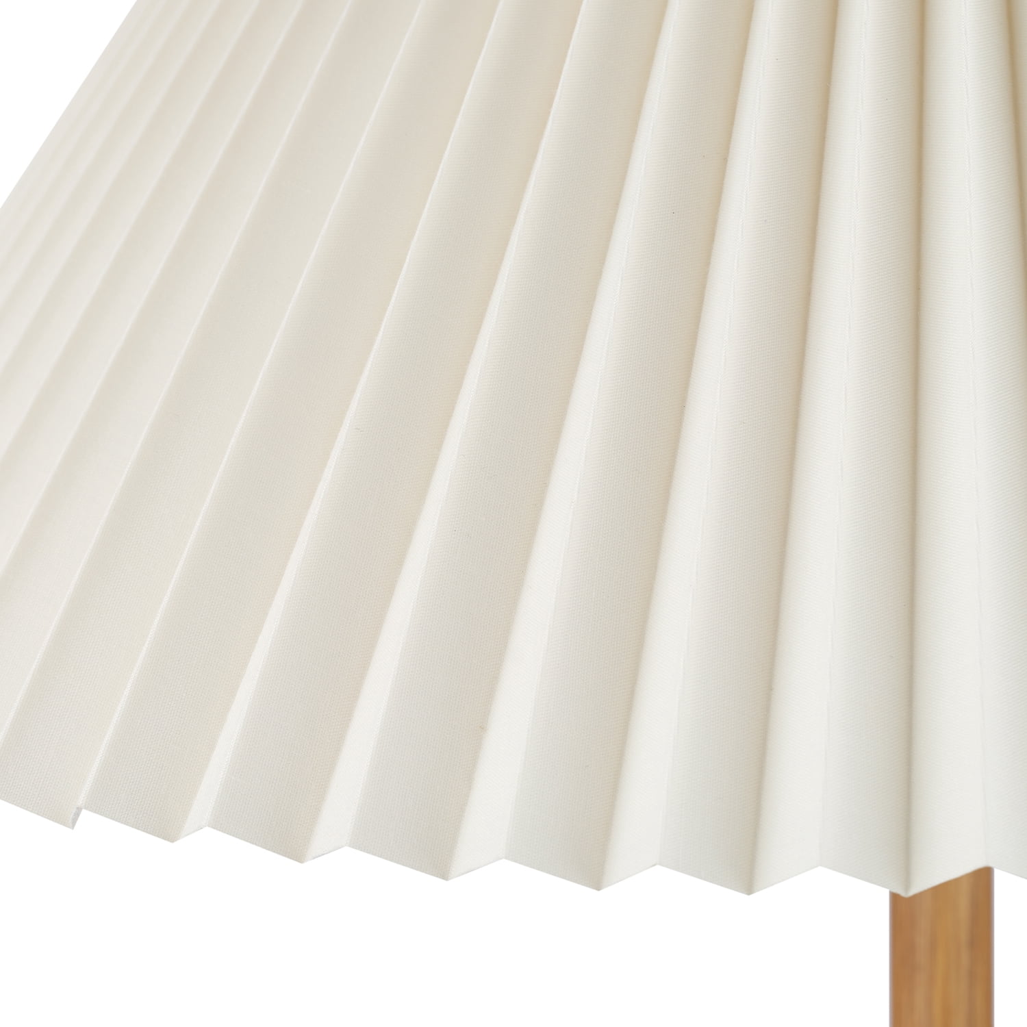62" Wood Toned Finish Floor Lamp with Pleated Fabric Shade