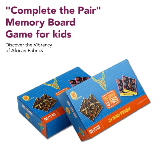 "Complete the Pair" Memory Board Game for kids – Discover the Vibrancy of African Fabrics