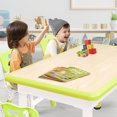 thumbnail image 2 of Kidsbuddy Kids Table and 4 Chairs Set Height Adjustable Toddler Play Activity Table Set with Graffiti Tabletop Children Activity Table for Reading, Drawing, Eating(Fruit Green), 2 of 7