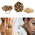 thumbnail image 2 of tegongse Fashionable Leopard Designs Earrings and Rings Set Convenient for Adding A Touch Of Elegant To Any Stylish Outfits, 2 of 12