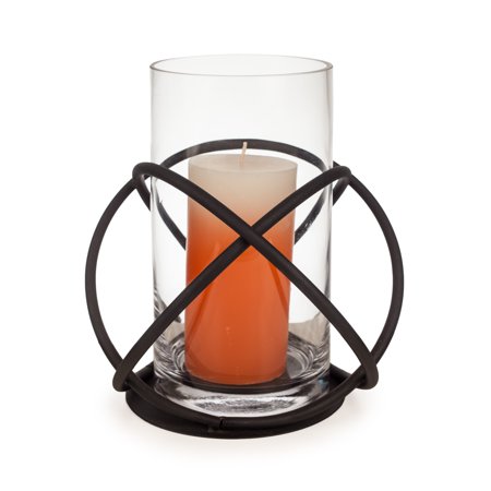 Danya B. Large Metal and Glass Orbits Hurricane Candleholder
