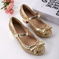 thumbnail image 6 of Kushyshoo Gold Girls Dress Shoes Mary Jane 1.5in Low Heel Pumps Wedding Party Princess 2M, 6 of 7