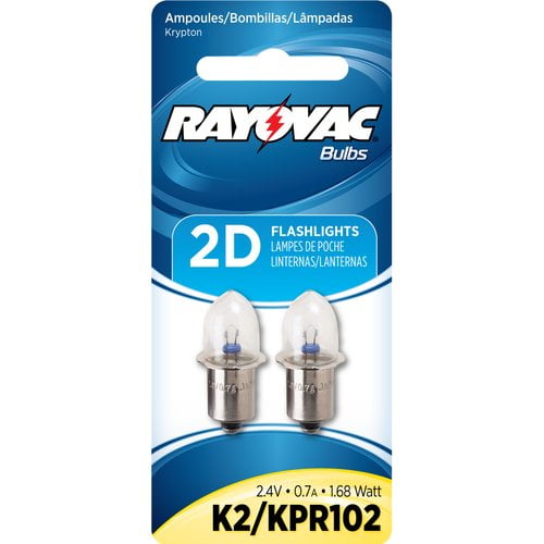 Rayovac K2 Krypton Replacement Bulb for 2D Flashlight, 2 Pack Walmart
