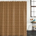 thumbnail image 2 of Vintage Rattan Shower Curtain, Waterproof Shower Curtains for Bathroom, Minimalist Abstract Wicker Texture Brown Washable Fabric Bathtub Curtain Set Bath Decor with 12 Hooks 48"x72", 2 of 8