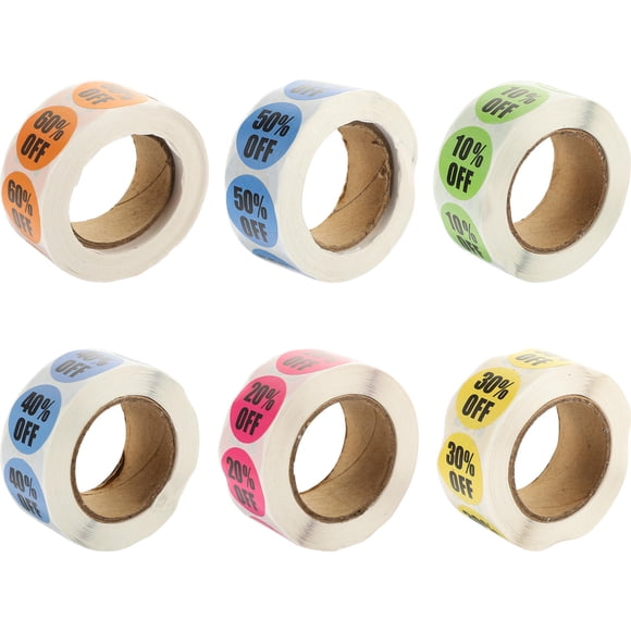 IFANLANDOR 6rolls Stickers Of Adhesive Retail Store Labels For Easy To Stick Peel Off For Supermarkets Resale Shops