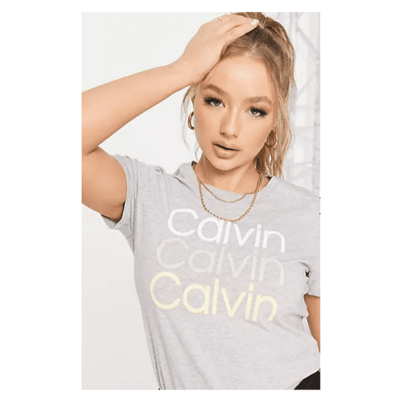 $39.50 Calvin Klein Women's Regular Fit, Short Sleeve Crewneck T-Shirt, Grey, S