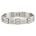 thumbnail image 3 of Diamond2Deal Stainless Steel Polished and Brushed Link Bracelet for Men 8.5", 3 of 5